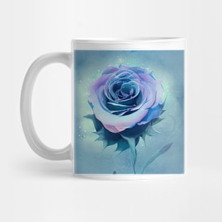 Cerulean-lila turquoise blue rose Mug